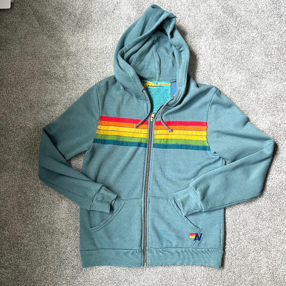 Aviator Nation 6-Stripe Hoodie (blue)
